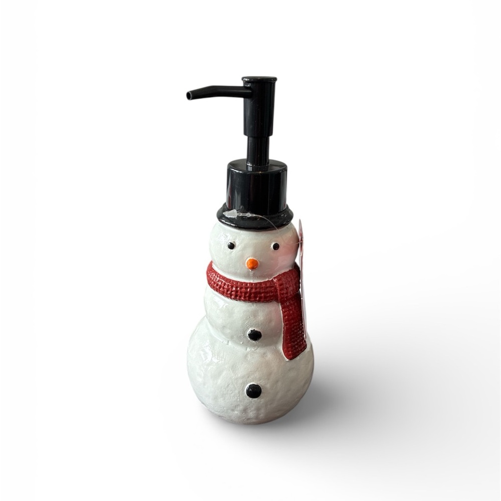 St. Nicholas Square Snowman with Red Scarf Soap Dispenser NWT